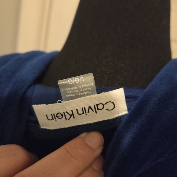 NWT- Calvin Klein Royal Blue Velour Jumpsuit - Picture 6 of 8